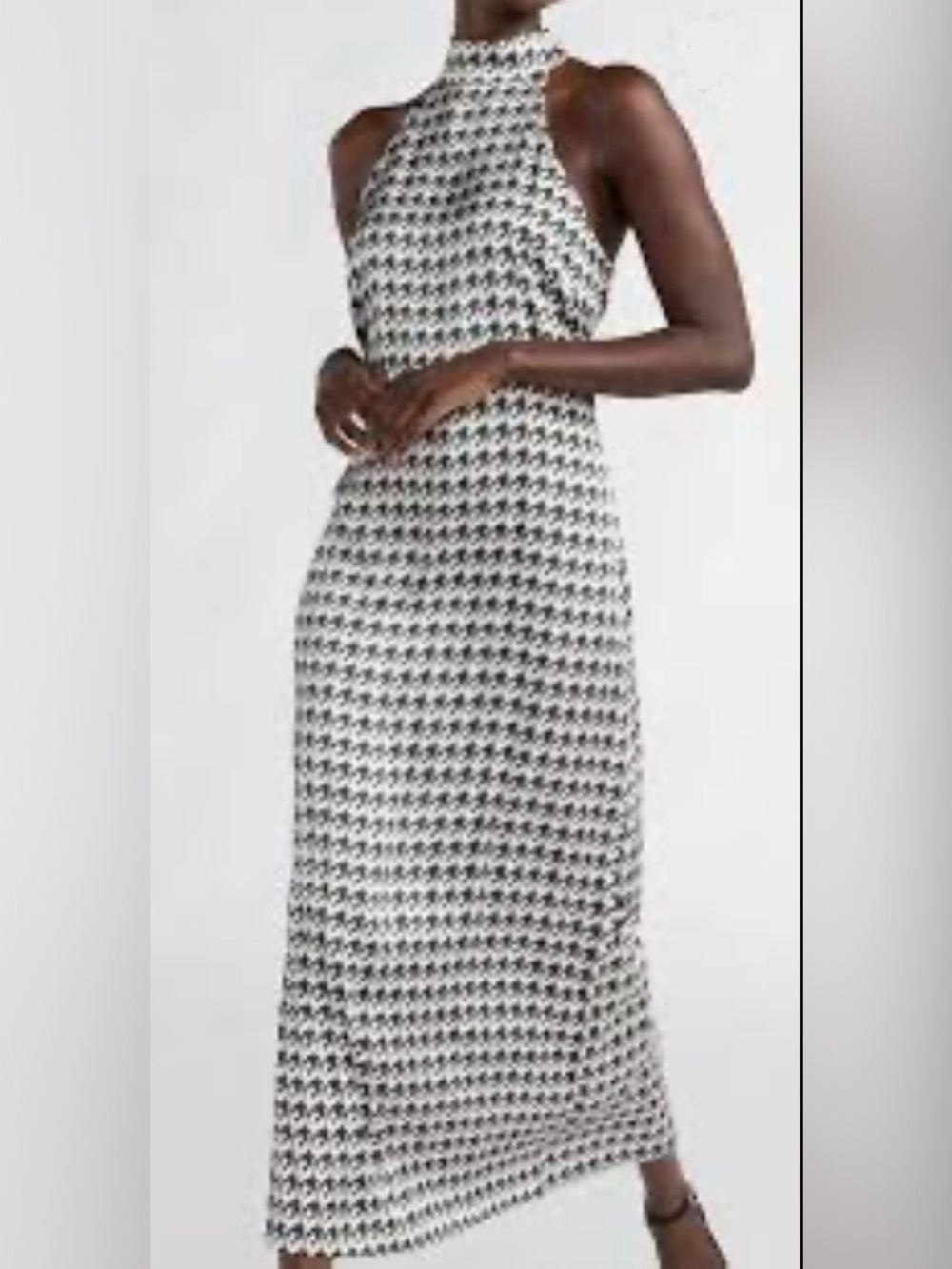 Scoop houndstooth satin dress size L